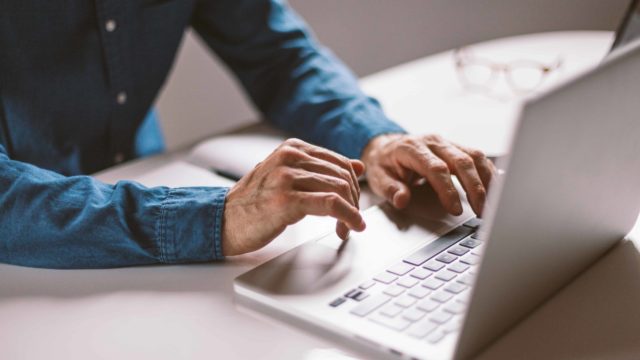 Person working on laptop